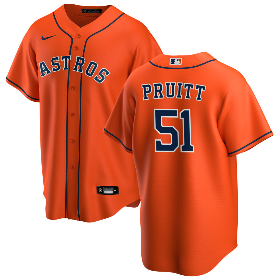 Nike Men #51 Austin Pruitt Houston Astros Baseball Jerseys Sale-Orange